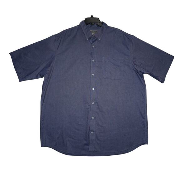 Duluth Trading Co. 2XLT Heavy-Duty Work Button-Down Shirt Navy Cotton